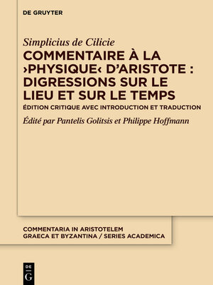 cover image of Commentaire à la ›Physique  d'Aristote